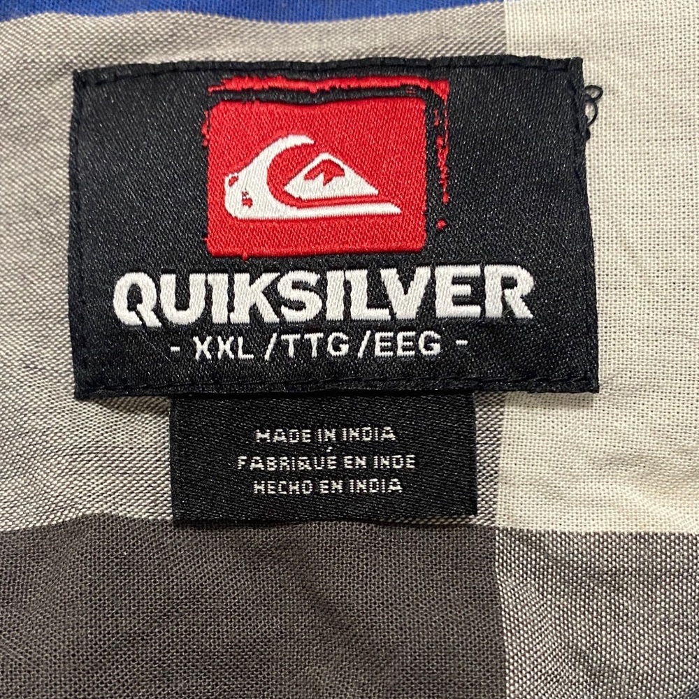 Quiksilver Men's Checkered Blue and Gray Shirt - Picture 3 of 4